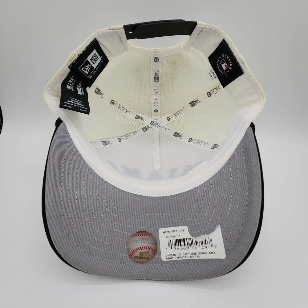New Era Miami Marlins Hat‎ Arch Glitz 9Forty MLB Snapback Mesh Back Rope Cap NEW